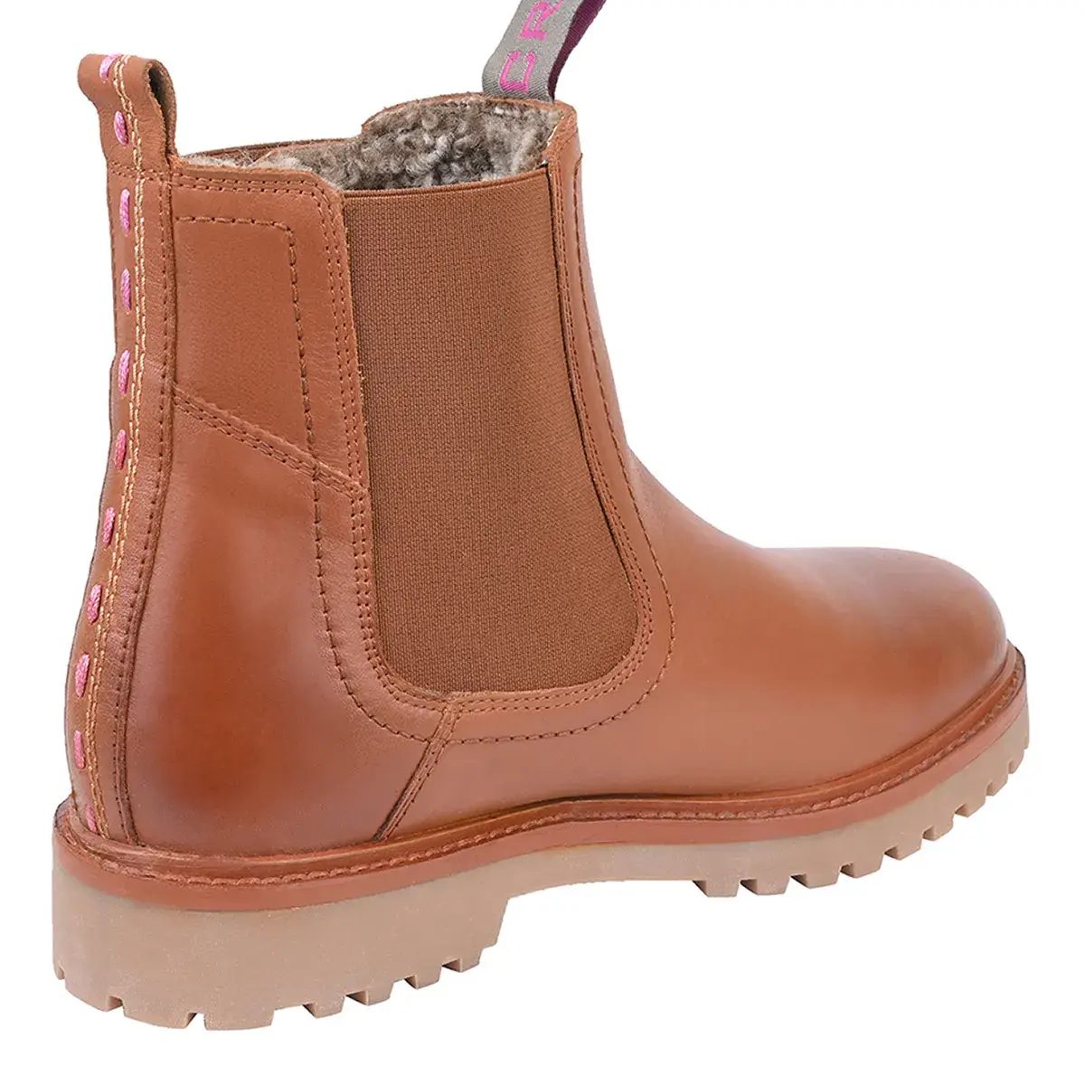 Klassische Shearling-gefütterte Chelsea Lederstiefel
