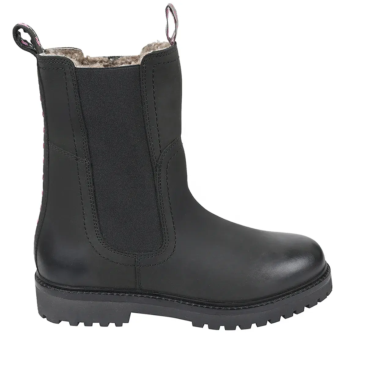 Schwarze Chelsea Lederstiefeletten