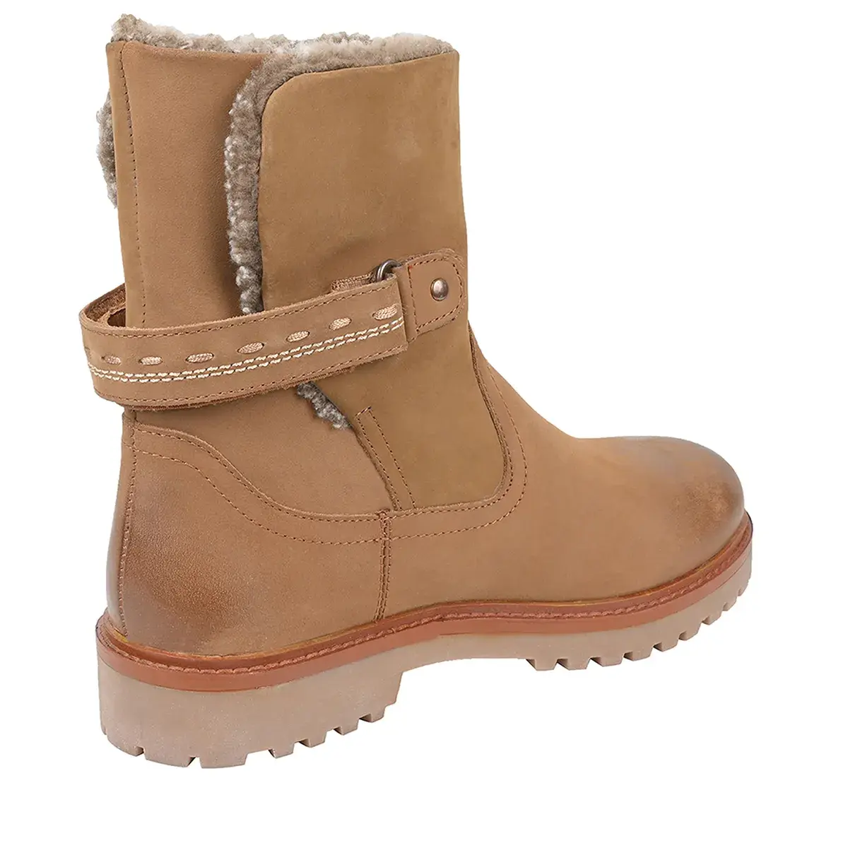 Leder-Stiefeletten mit Shearling-Futter