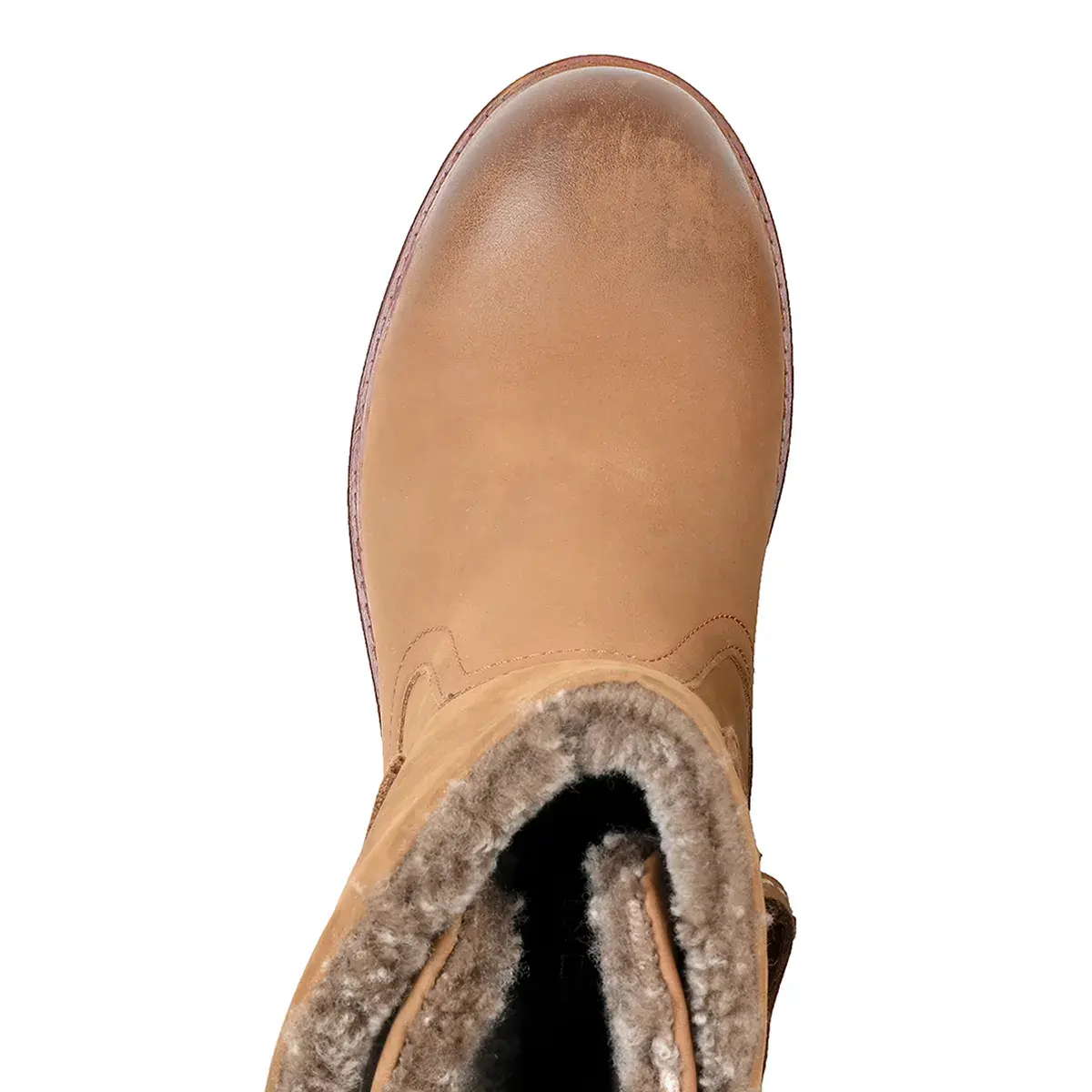 Leder-Stiefeletten mit Shearling-Futter