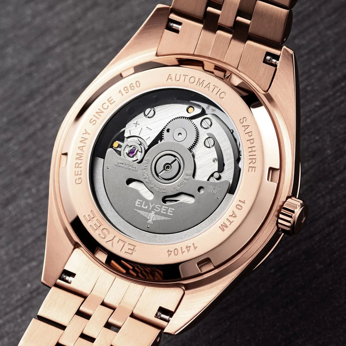 Klassische Automatikuhr in Roségold