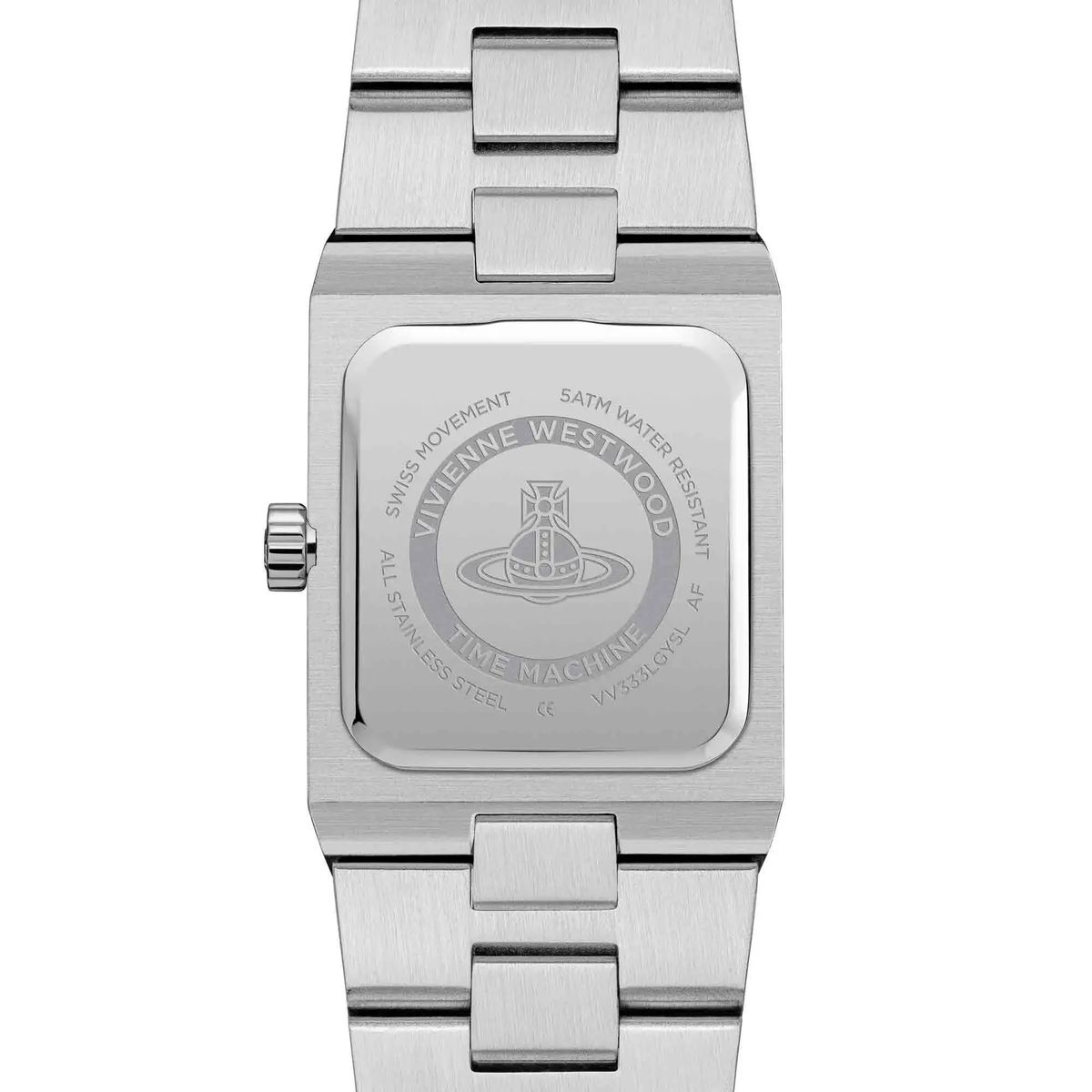 Minimalistische rechteckige Silberuhr