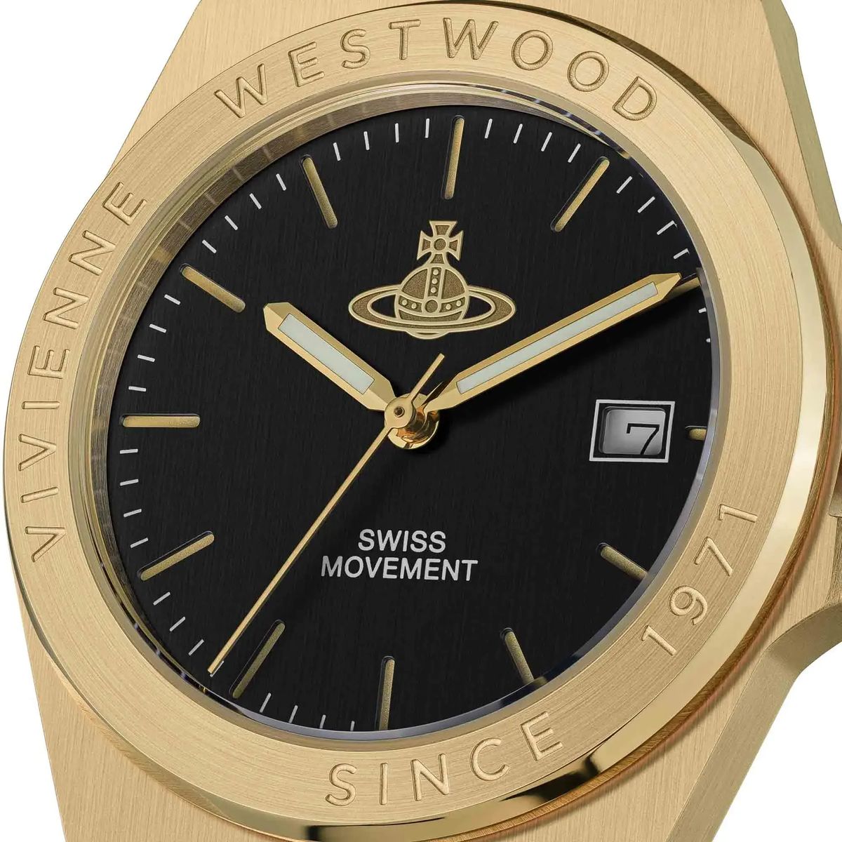 Elegante goldfarbene Quarzuhr Swiss Movement