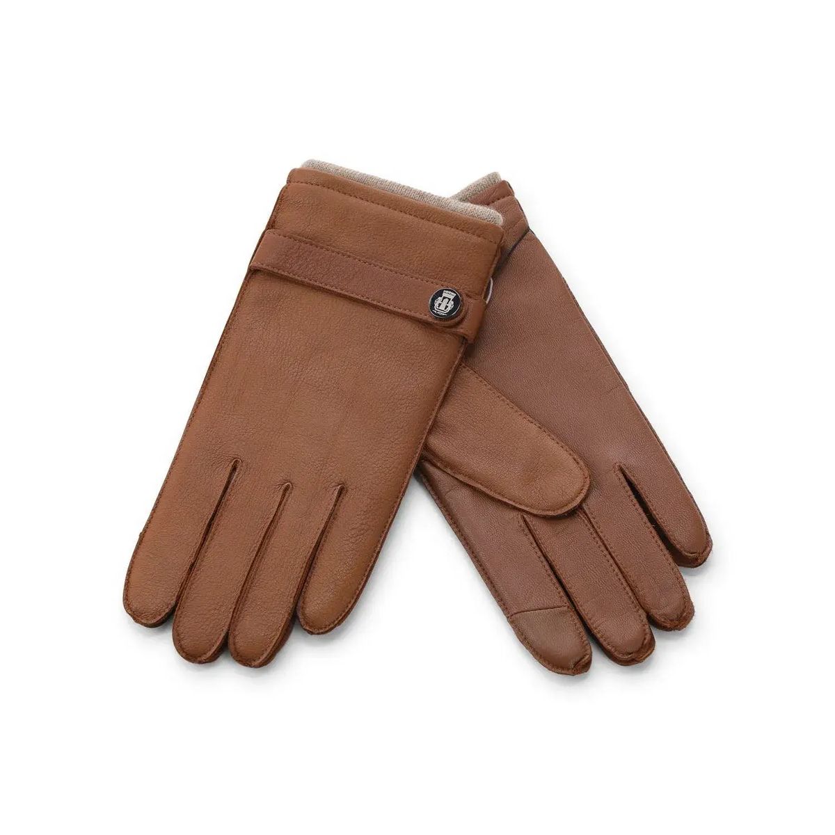 Klassische Lederhandschuhe mit Knopfdetail