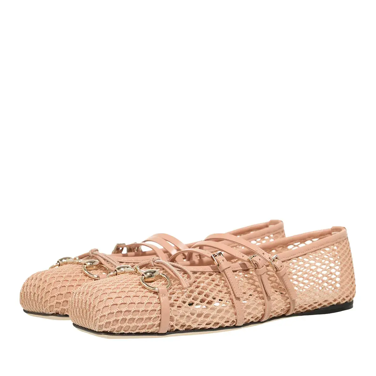 Mesh Ballerina Schuhe mit Riemen