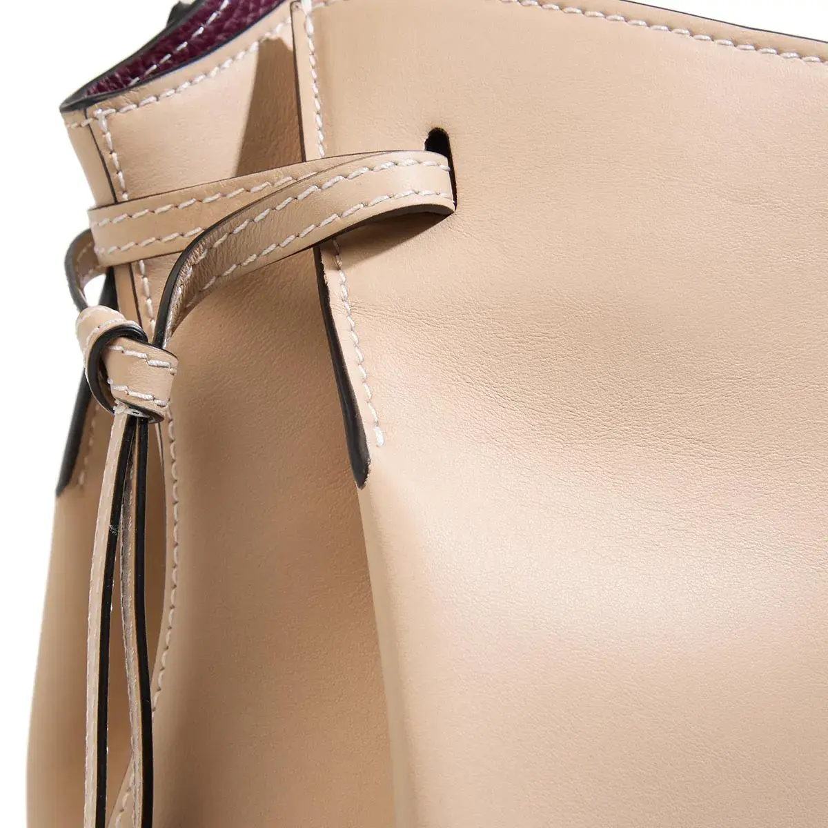 Elegante beige Schultertasche aus Leder