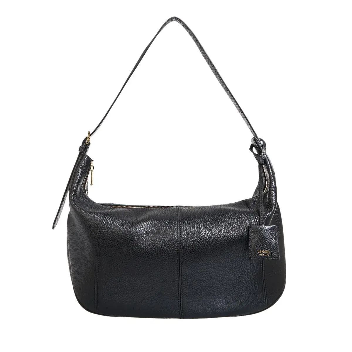 Elegante schwarze Hobo-Tasche aus Leder