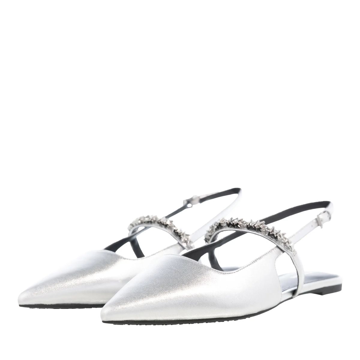 Metallische Slingback-Pumps mit Spitze