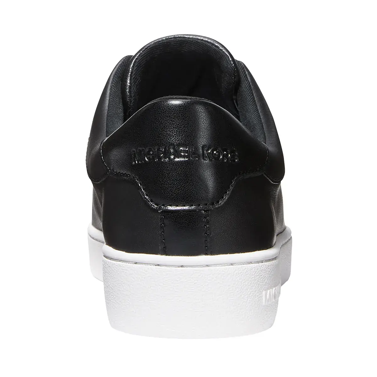 Schwarzer Leder-Slip-On-Sneaker mit Reißverschluss