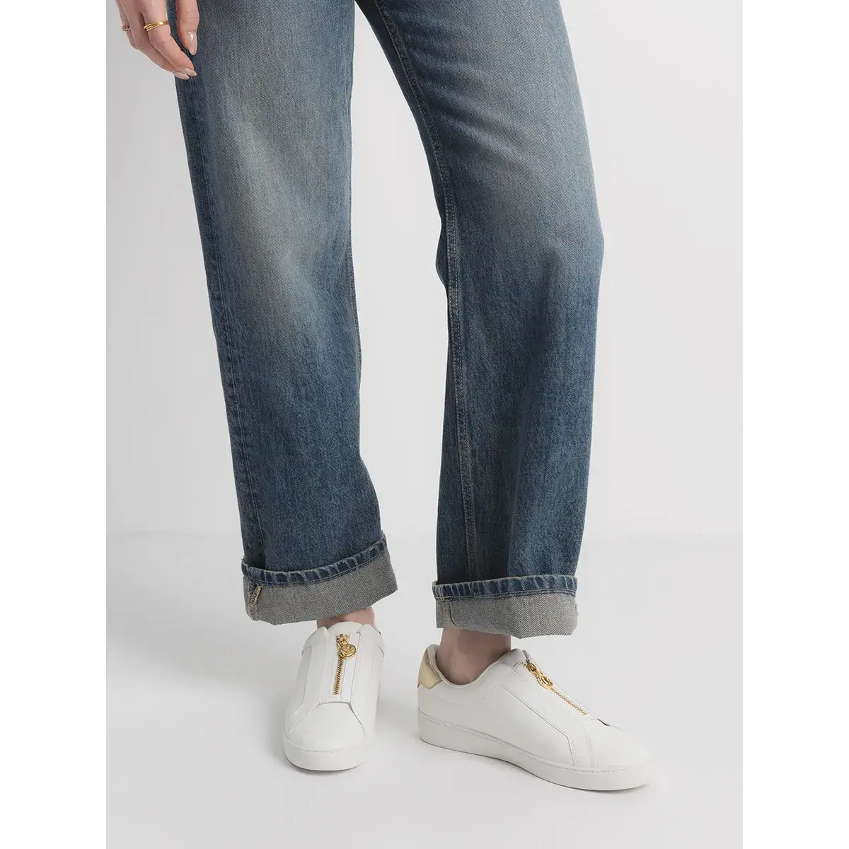 Leder Slip-On Sneaker mit Reißverschlussdetail