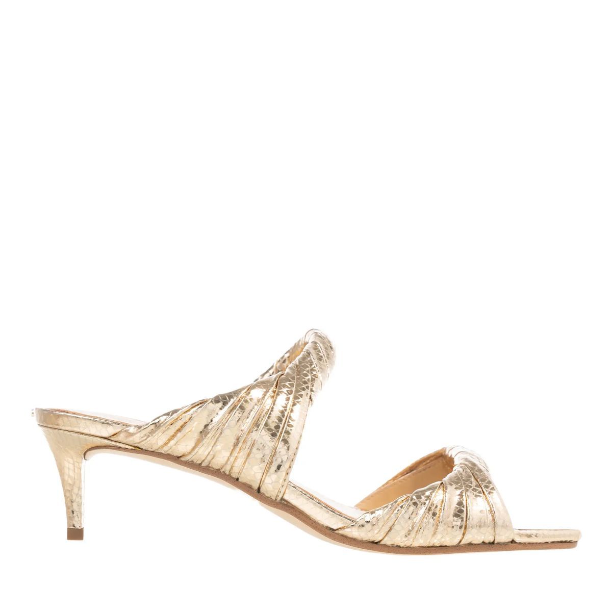 Kitten Heel Mules mit geflochtenen Riemen