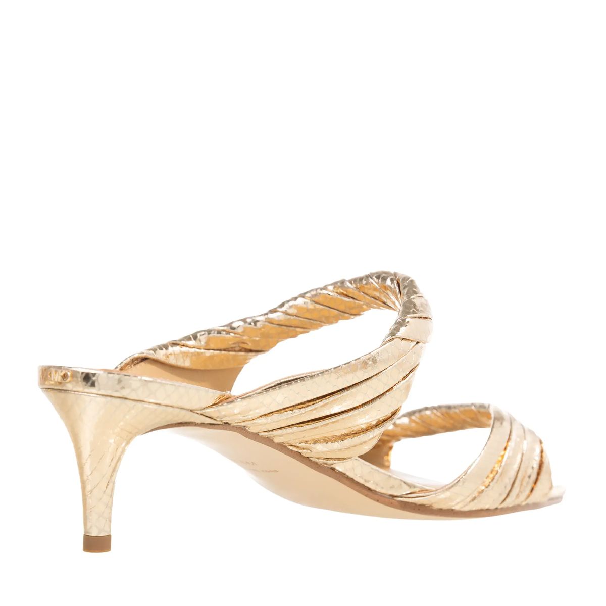 Kitten Heel Mules mit geflochtenen Riemen