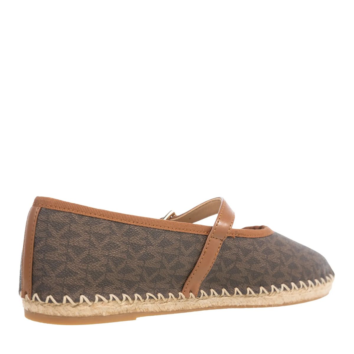 Espadrille-Ballerinas mit Monogramm und Knöchelriemen