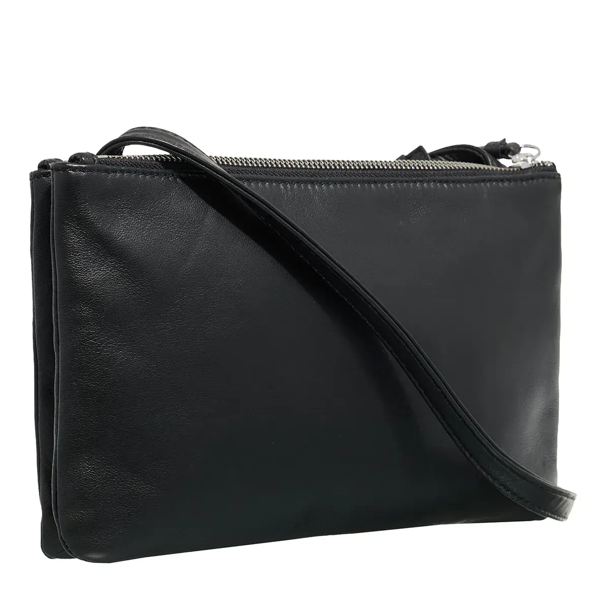 Elegante schwarze Leder-Umhängetasche