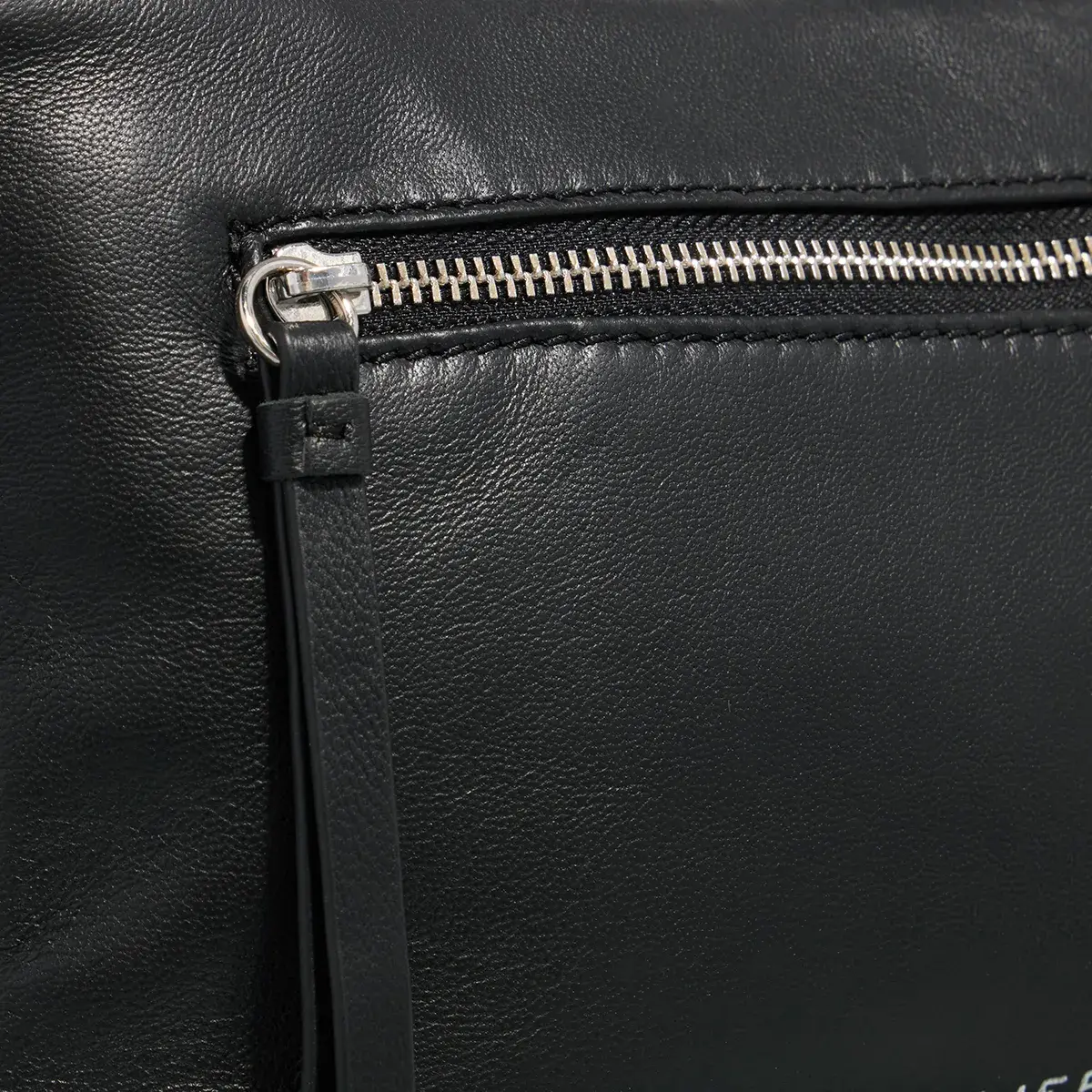 Elegante schwarze Leder-Umhängetasche