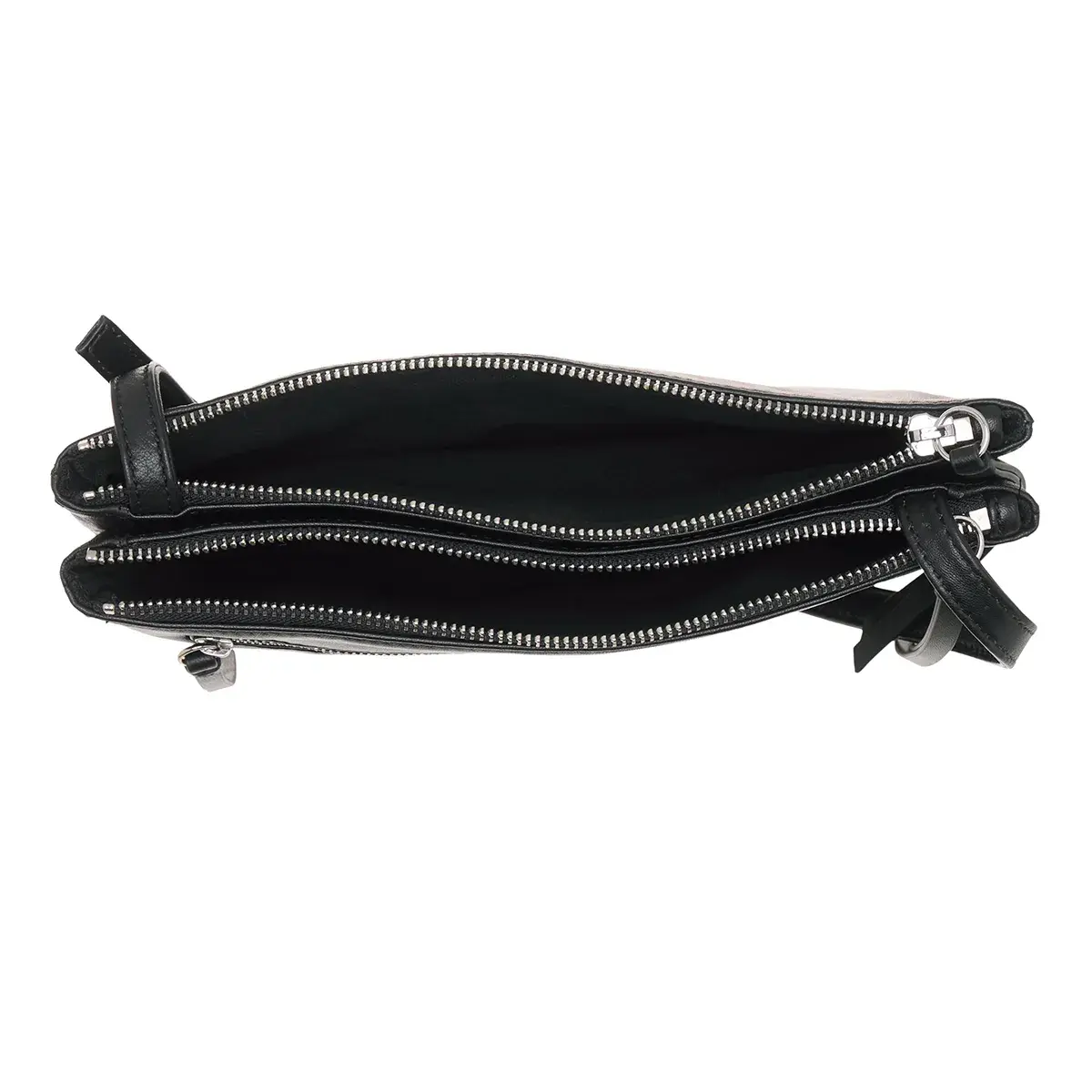Elegante schwarze Leder-Umhängetasche