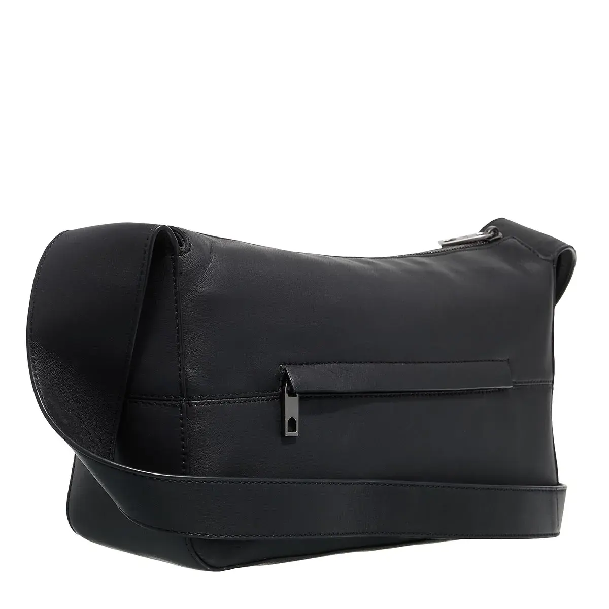 Elegante schwarze Leder-Umhängetasche