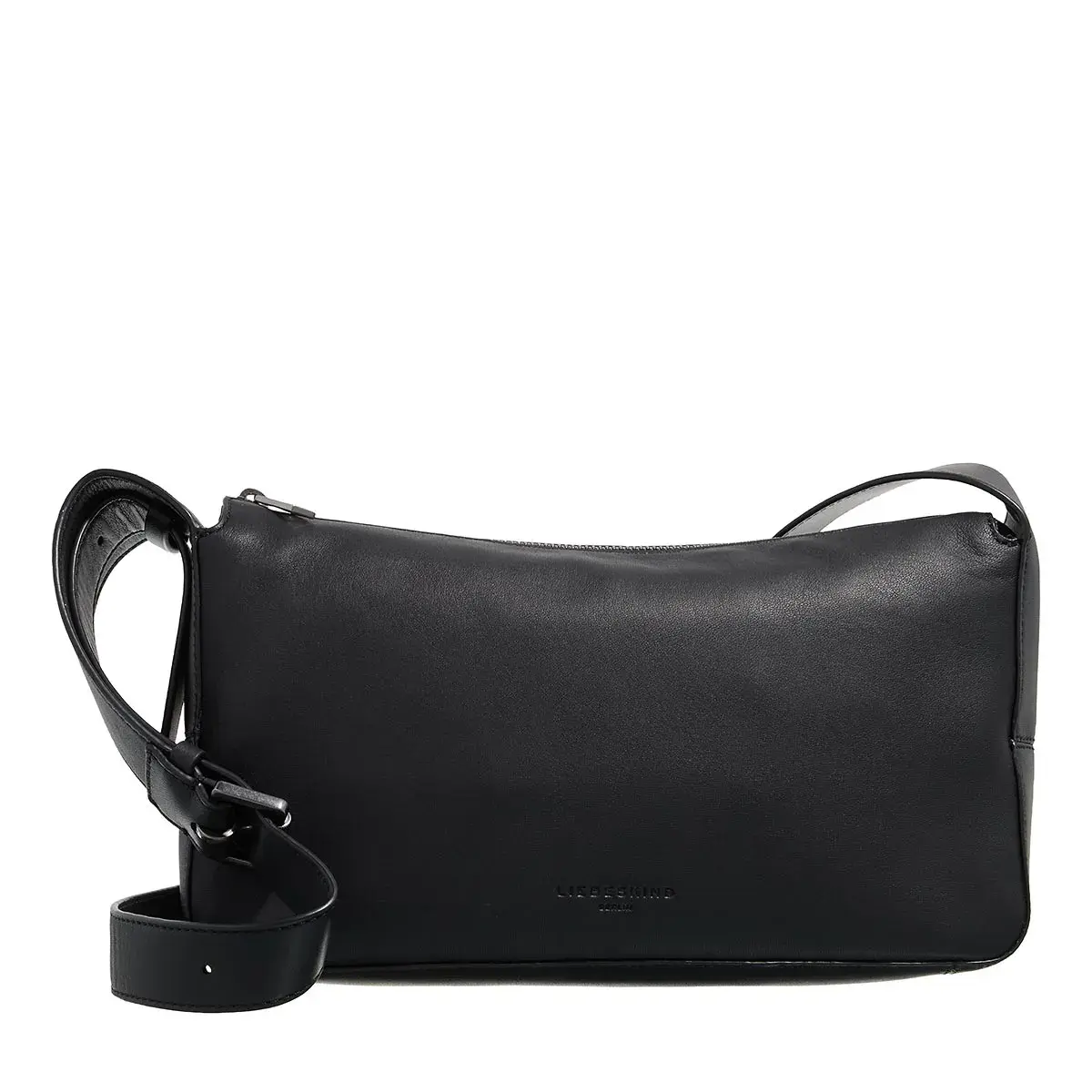 Elegante schwarze Leder-Umhängetasche