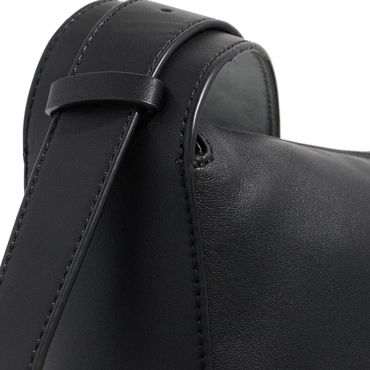 Elegante schwarze Leder-Umhängetasche