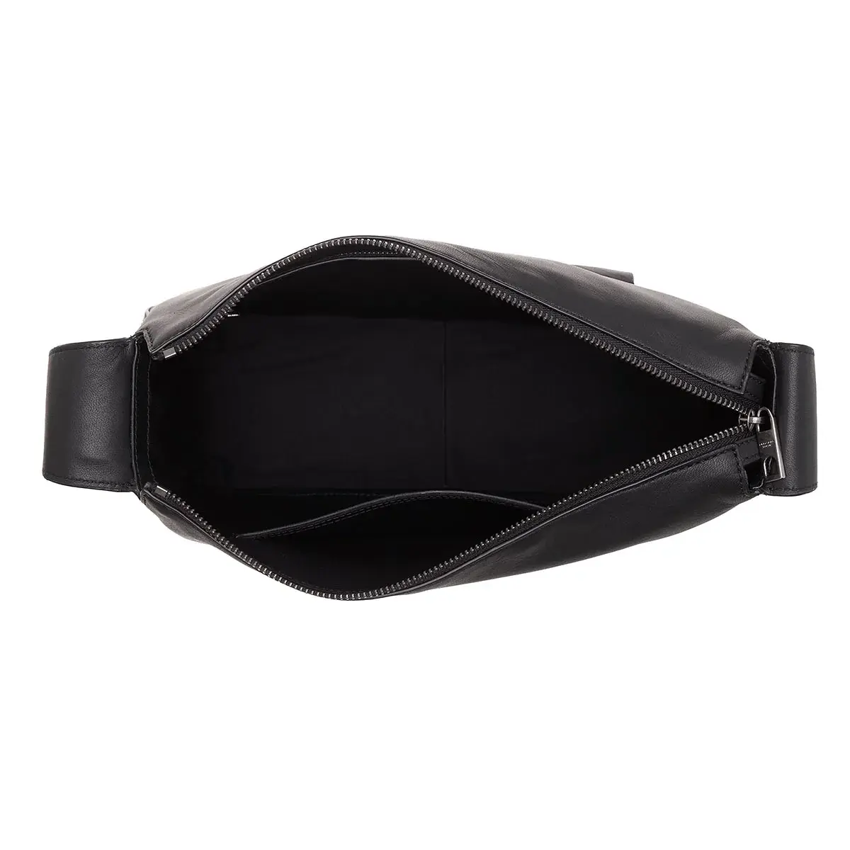 Elegante schwarze Leder-Umhängetasche