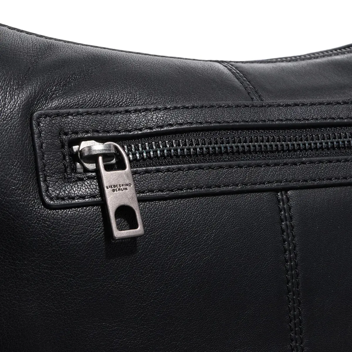 Leder Halbmond Schultertasche mit Reißverschlüssen