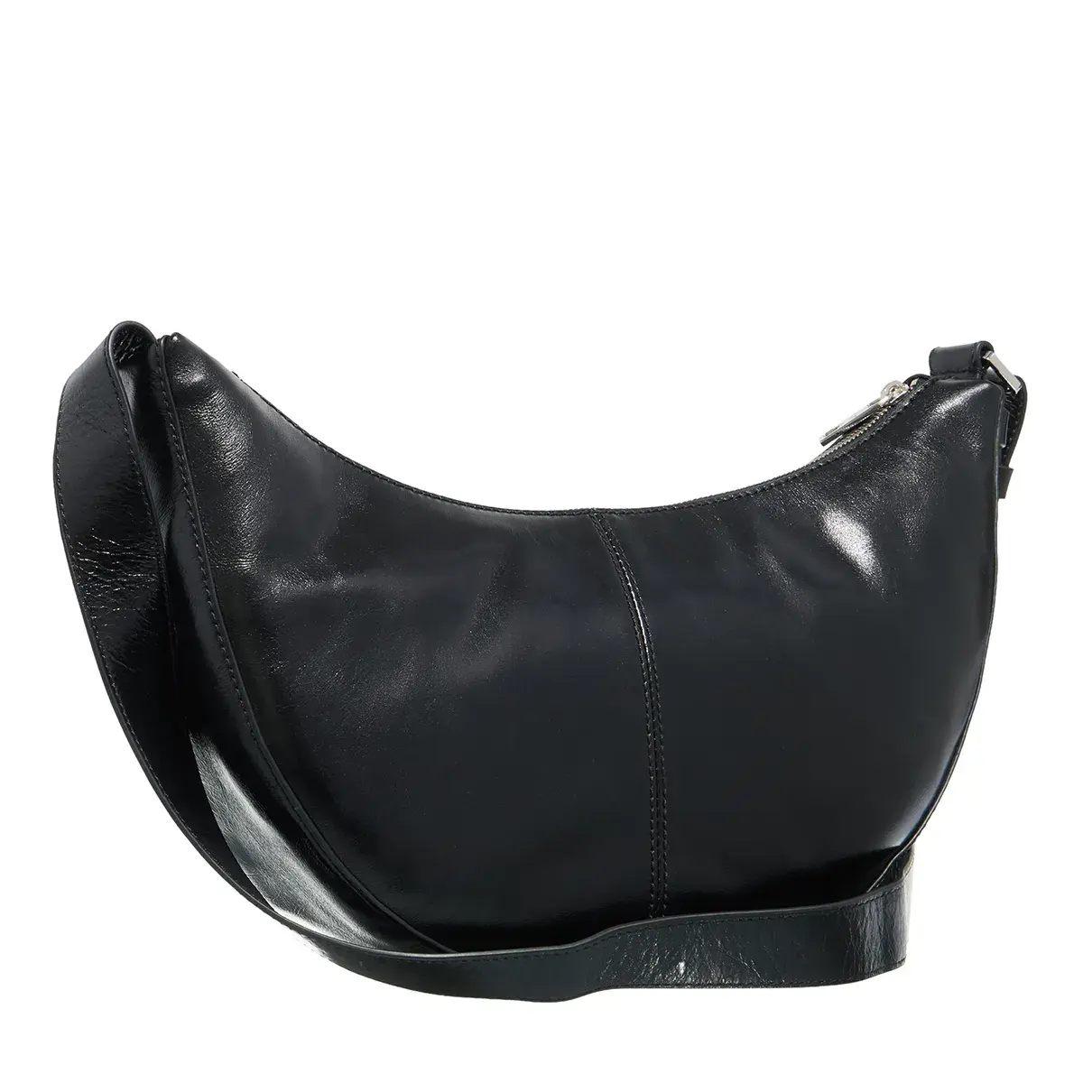 Halbmondförmige Hobo-Tasche aus Leder