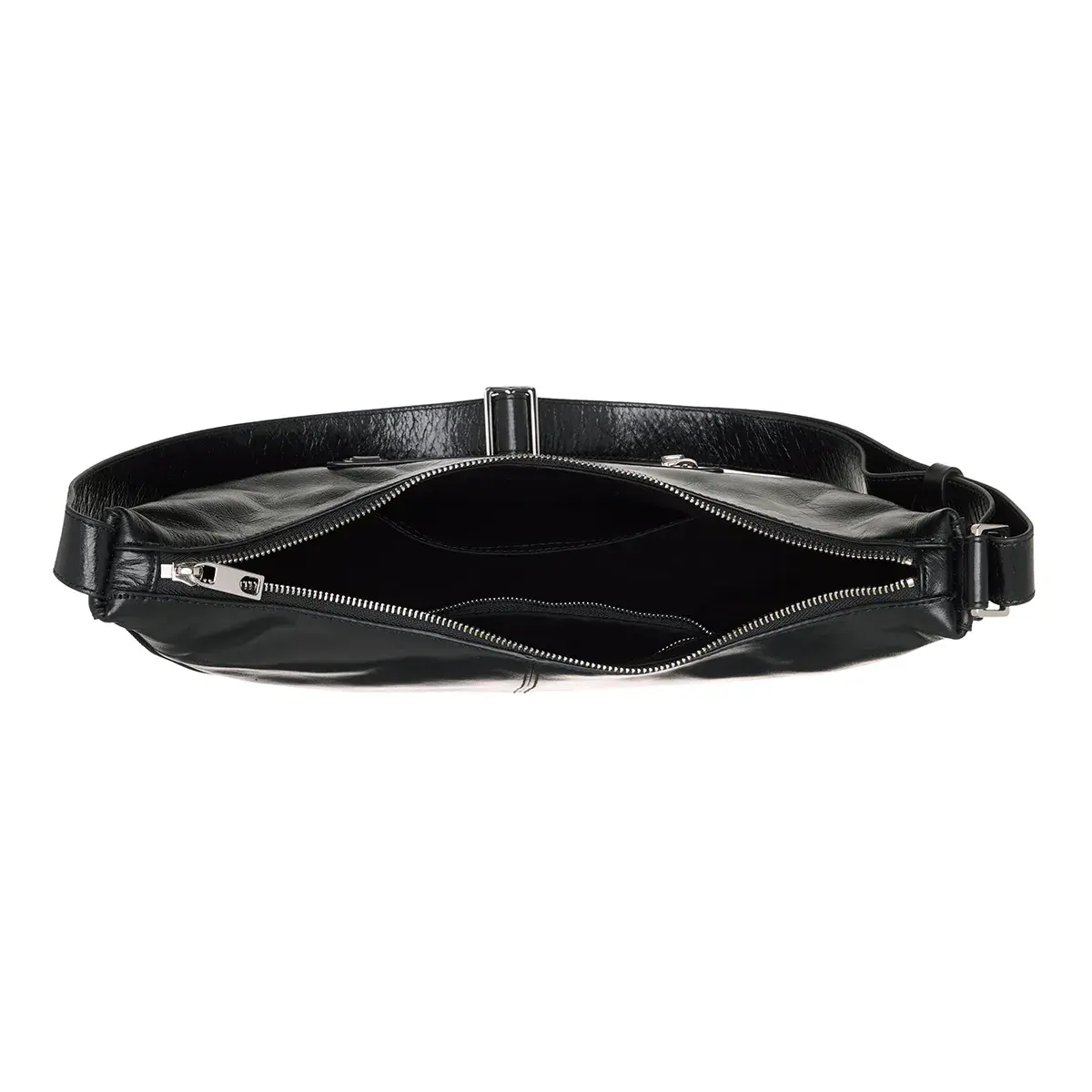 Halbmondförmige Hobo-Tasche aus Leder