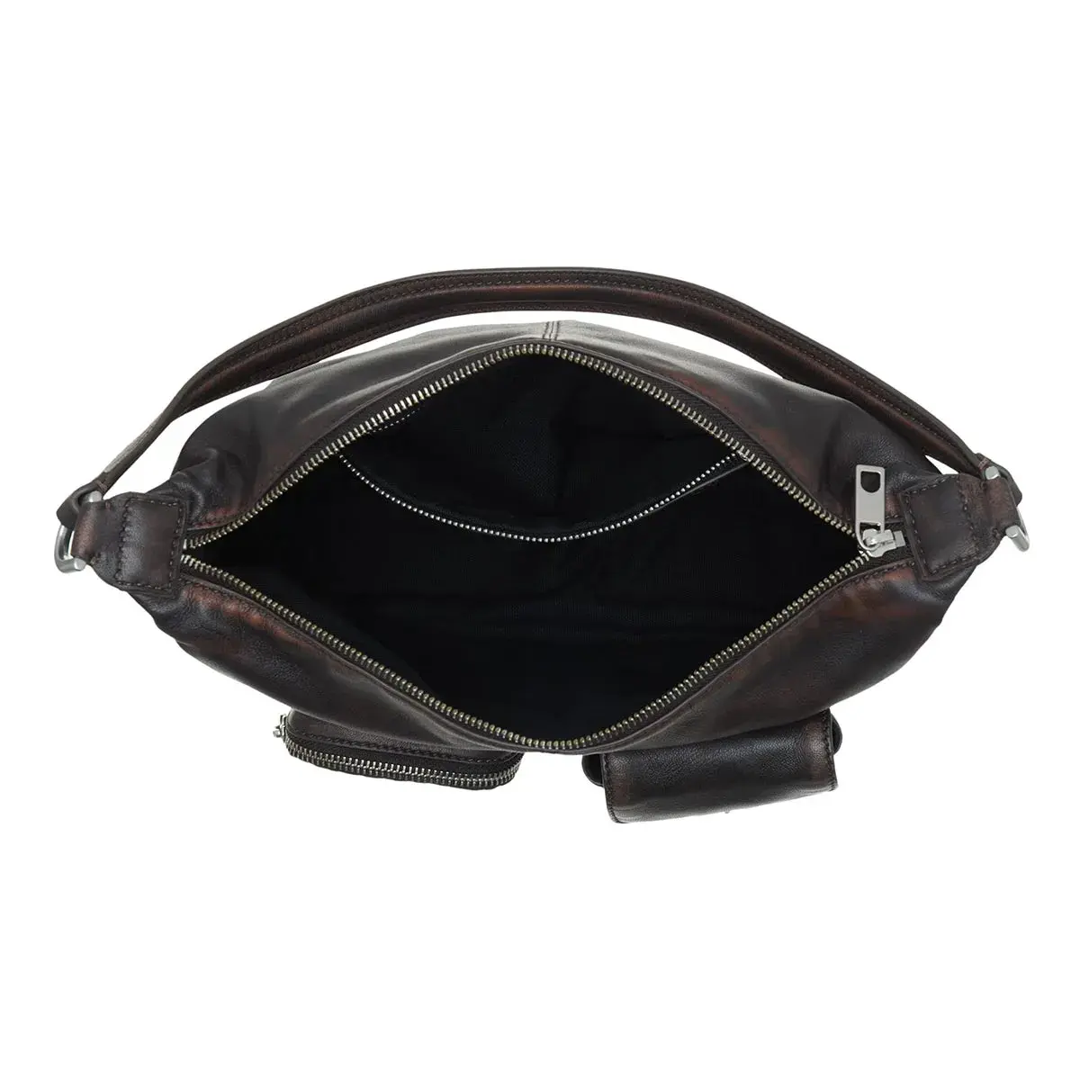 Klassische Leder Hobo Schultertasche