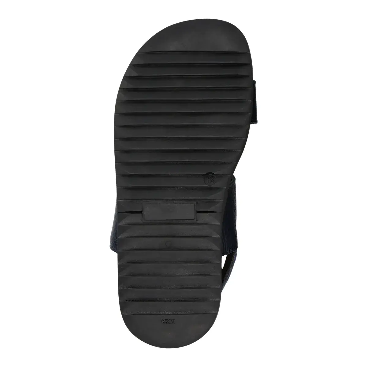 Marineblaue Lederriemensandalen
