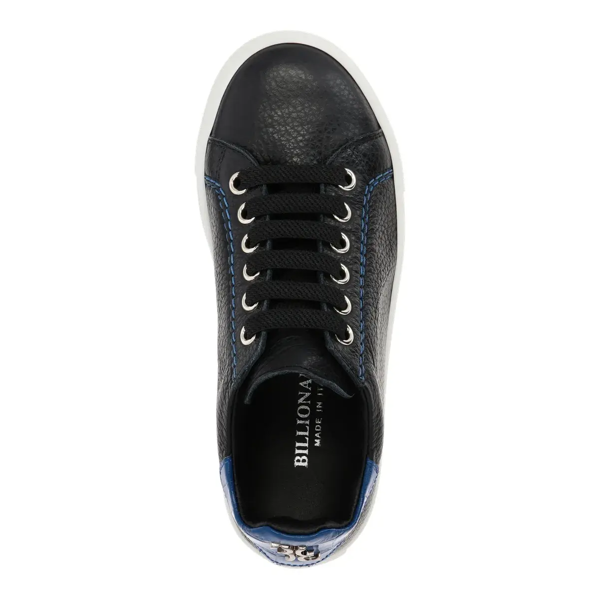 Leder-Sneakers mit niedrigem Schaft und Nahtdetail