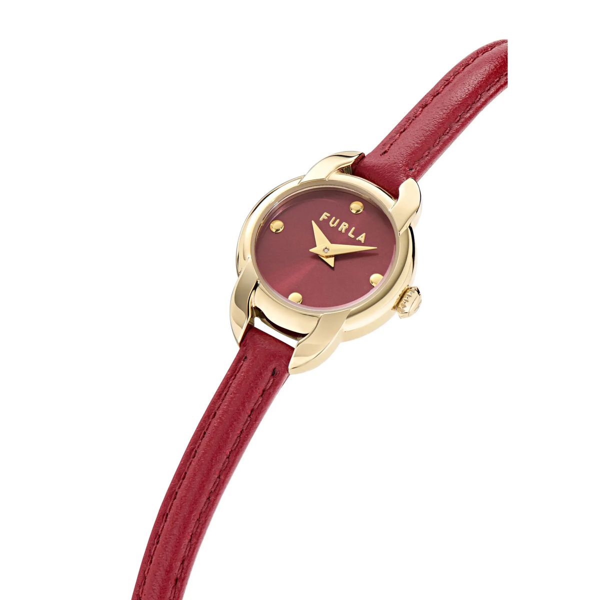Elegante Petite Burgunder Zifferblatt Uhr