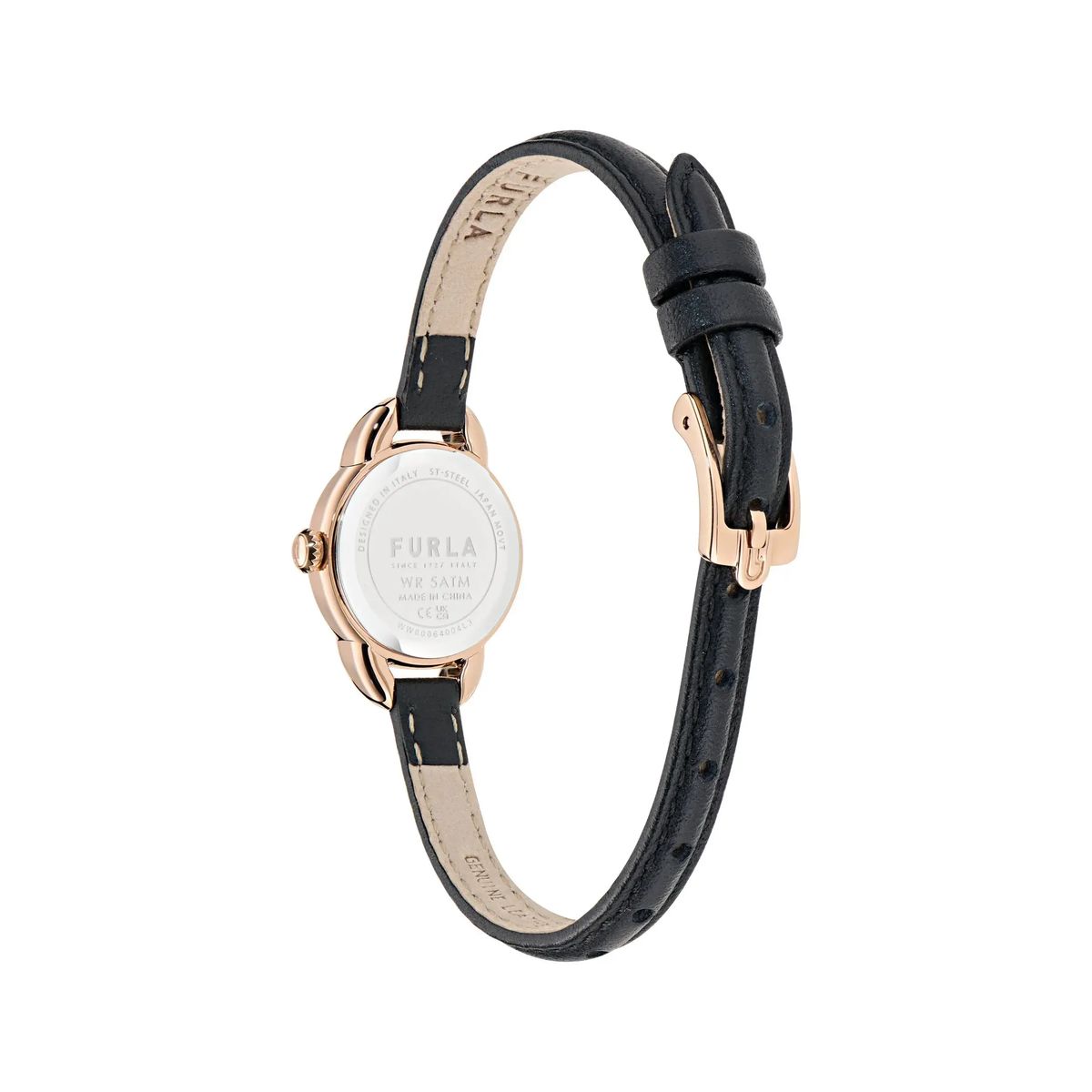 Elegante Mini Shape schwarze Lederuhr