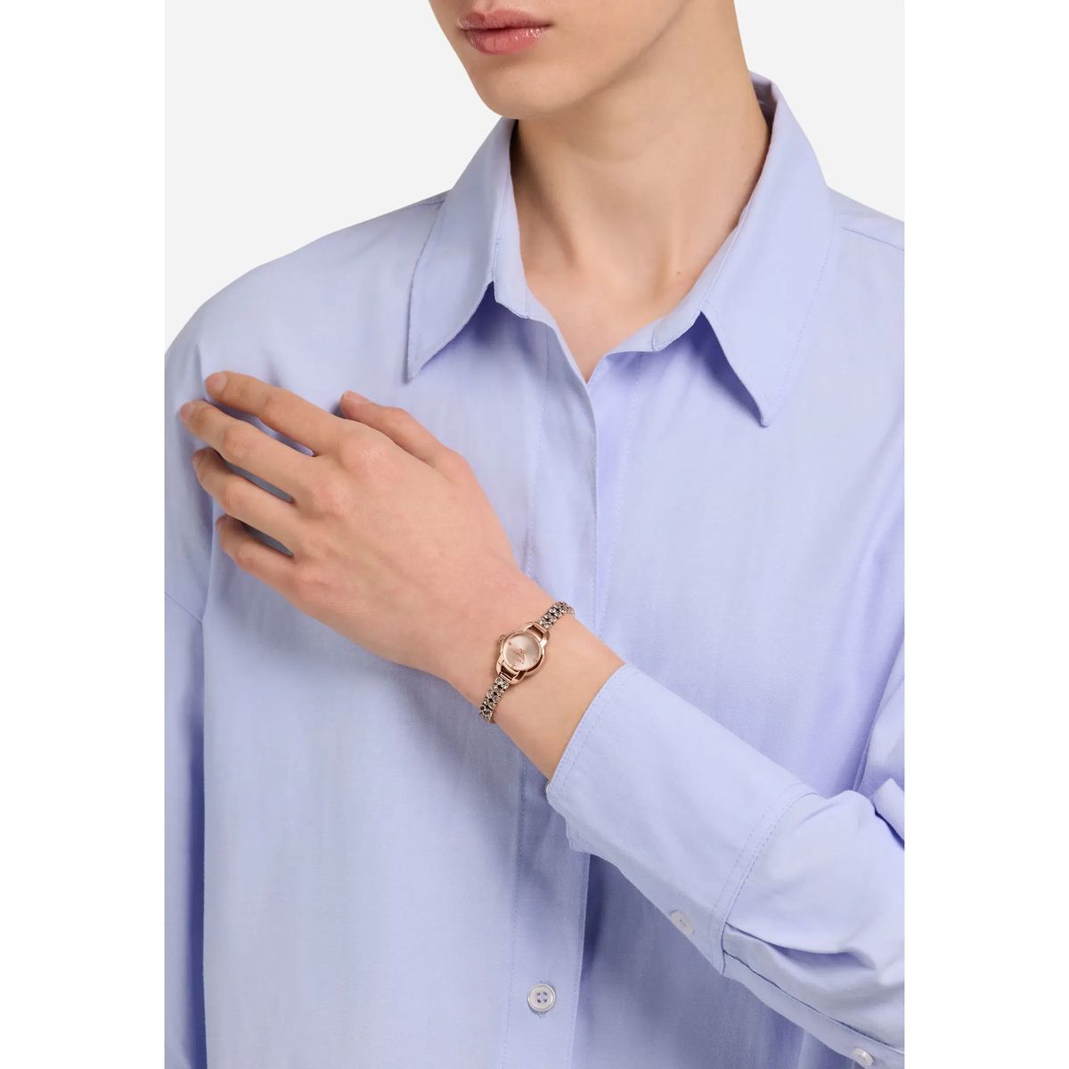 Roségoldene Kristallarmbanduhr