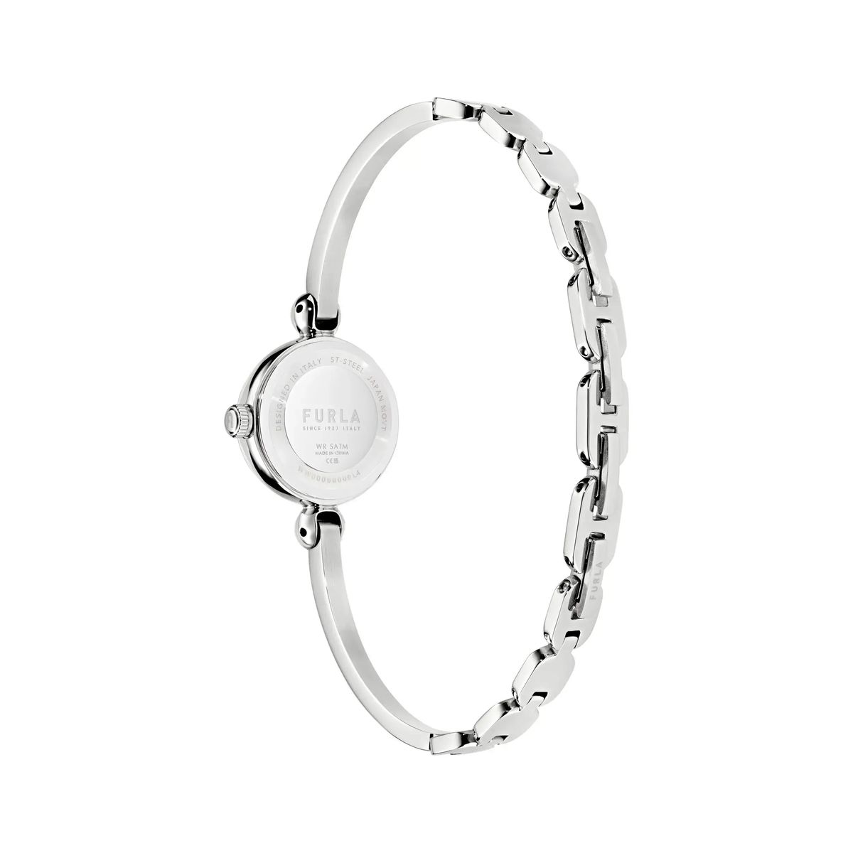 Elegante silberfarbene Armbanduhr mit Perlmuttzifferblatt