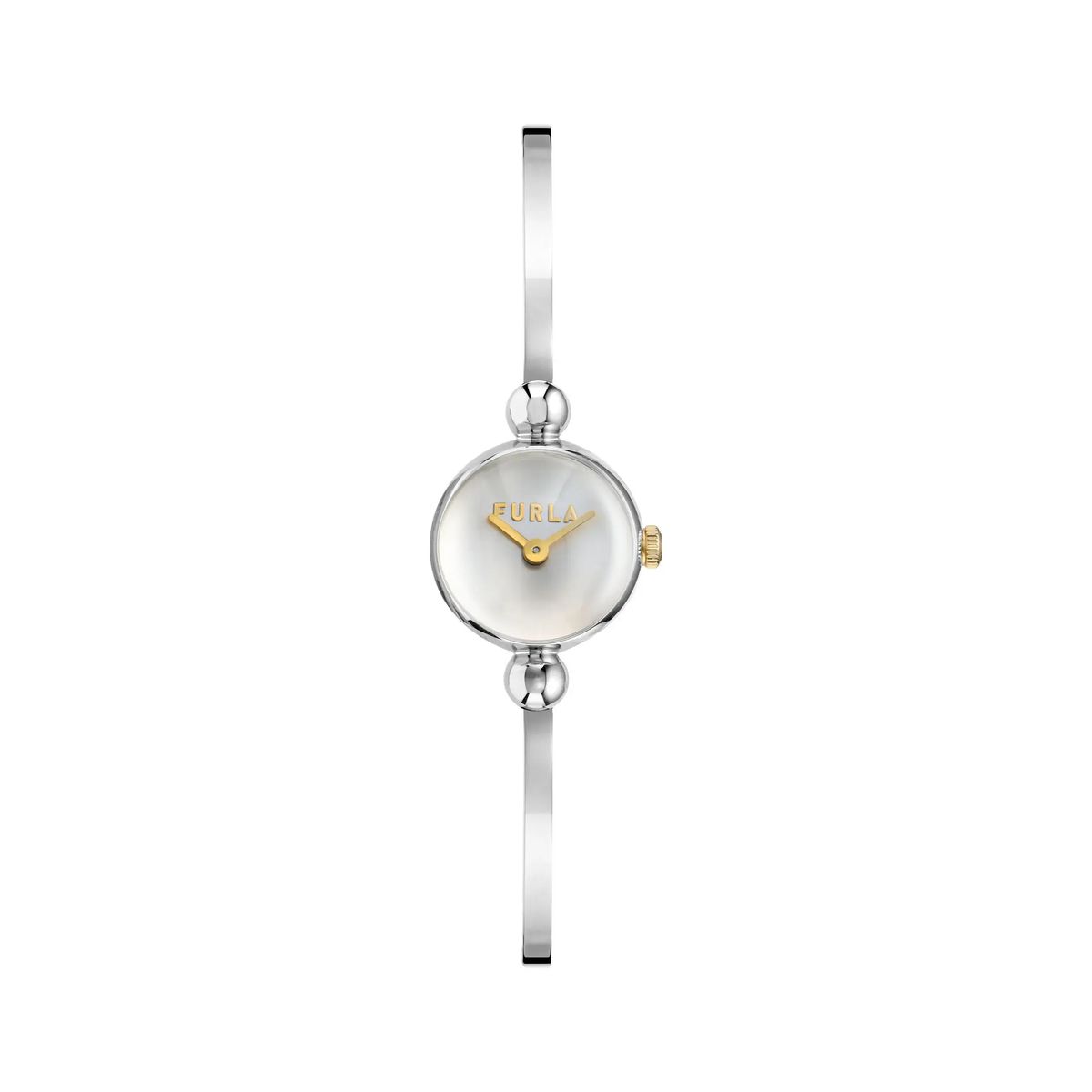 Elegante silberfarbene Armbanduhr mit Perlmuttzifferblatt