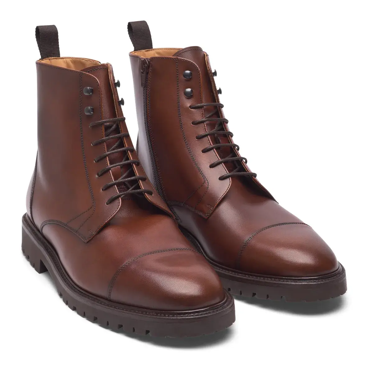 Herren Lederstiefeletten mit Kappe