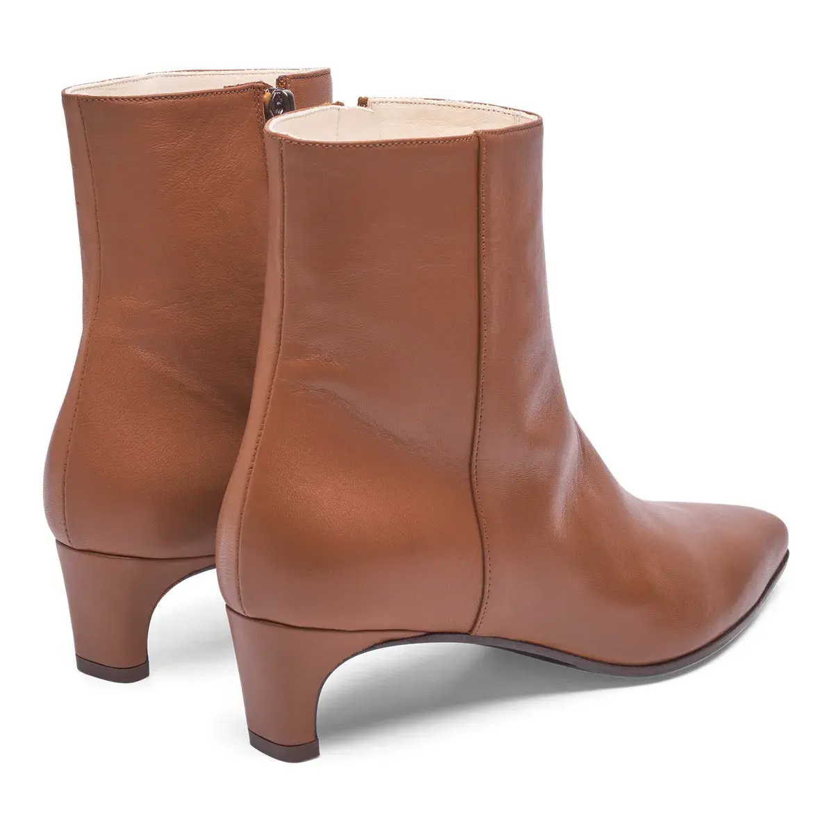 Leder-Stiefeletten mit Kitten Heel