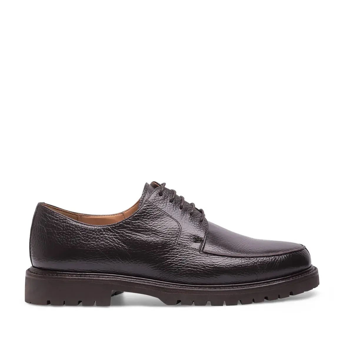 Brauner Norwegischer Lederschnürschuh mit Textur