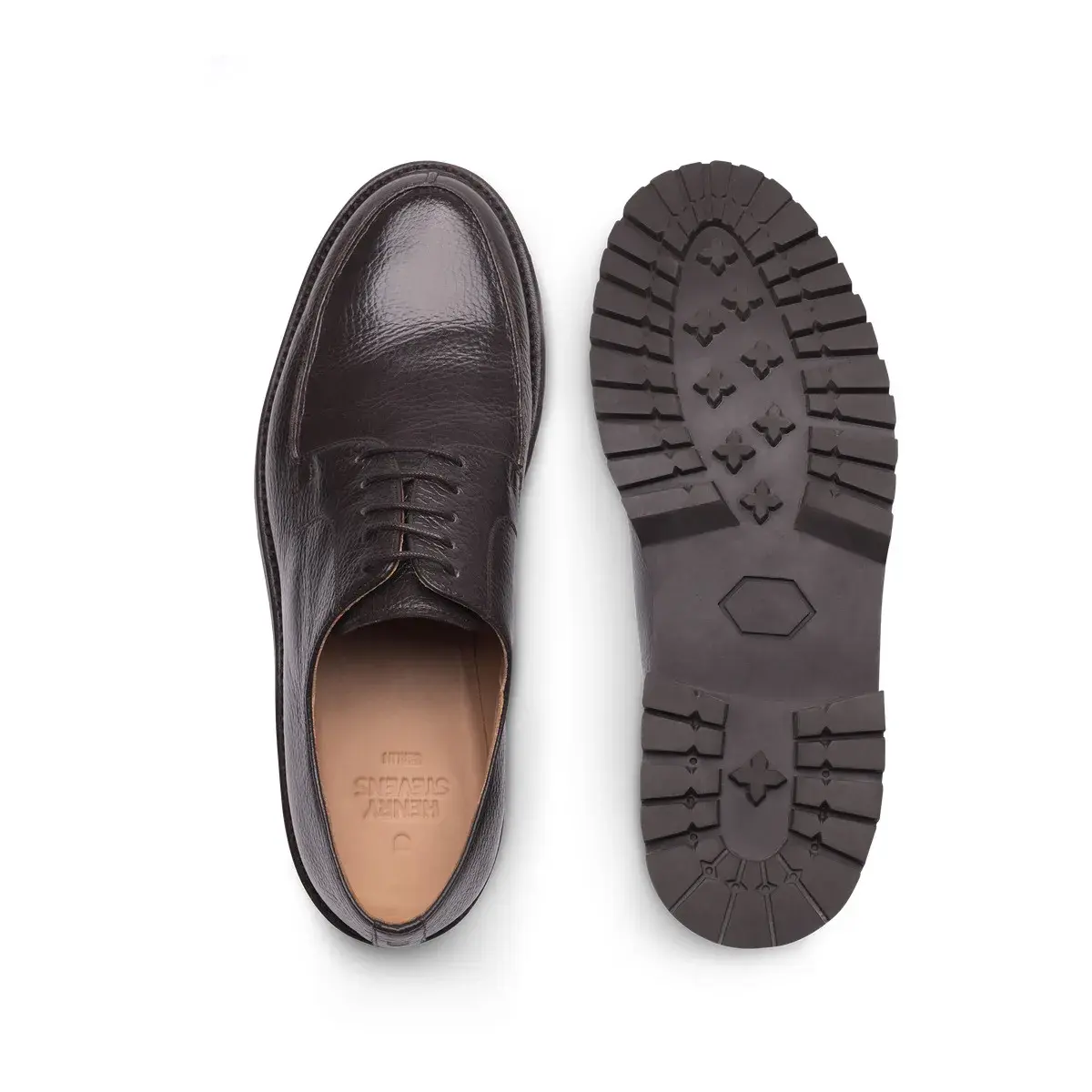 Brauner Norwegischer Lederschnürschuh mit Textur