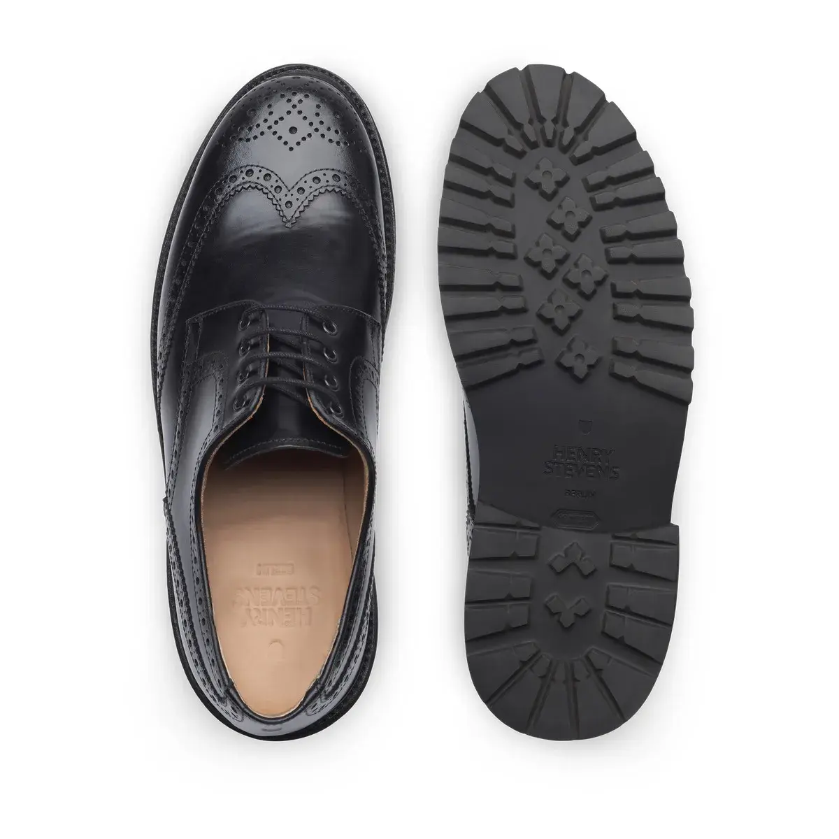 Schwarze Derby-Schuhe aus Leder mit Full-Brogue