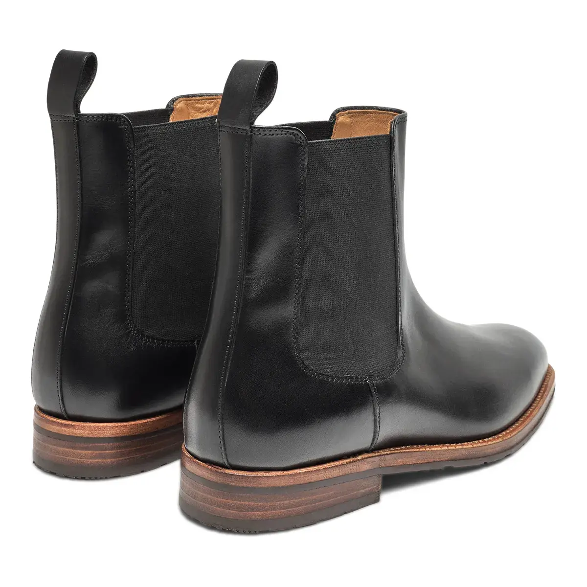 Schwarze Chelsea-Stiefeletten aus Leder
