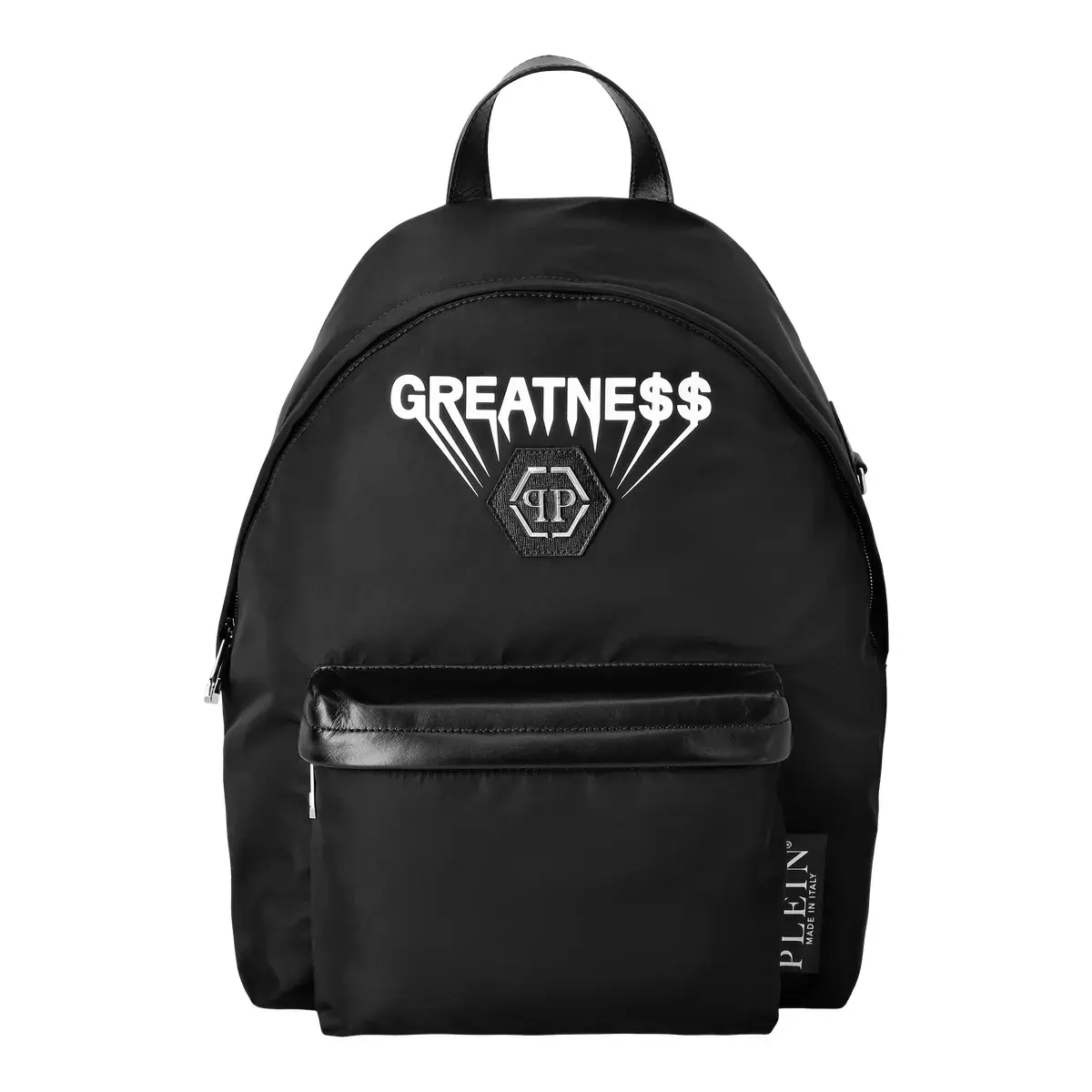 Schwarzer Nylonrucksack mit Logo