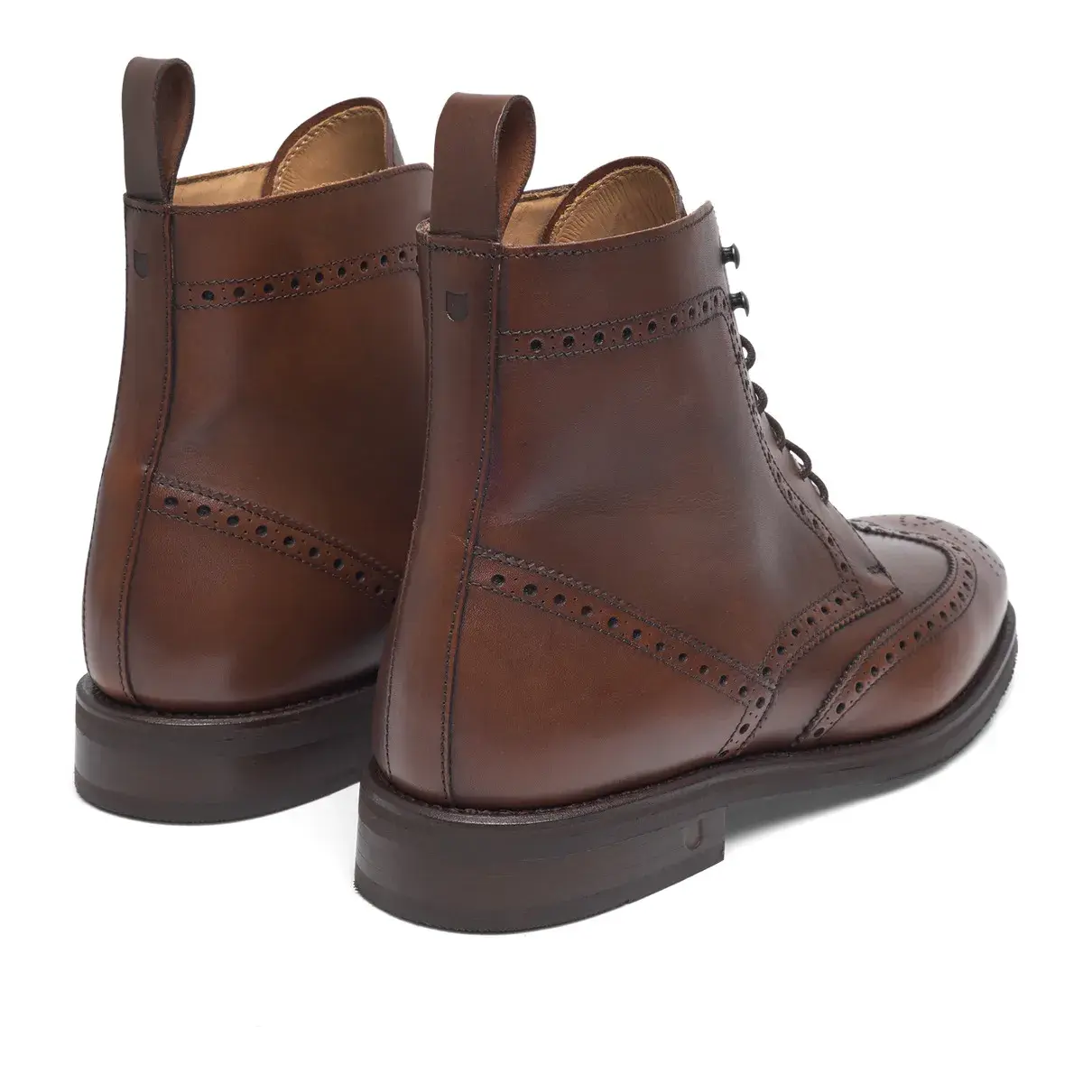 Klassische braune Leder Brogue Schnürstiefel