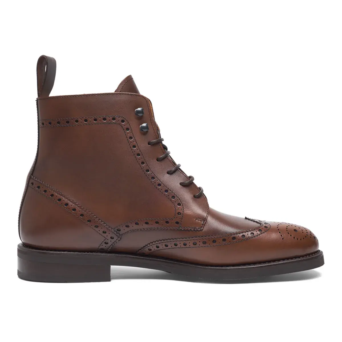 Klassische braune Leder Brogue Schnürstiefel