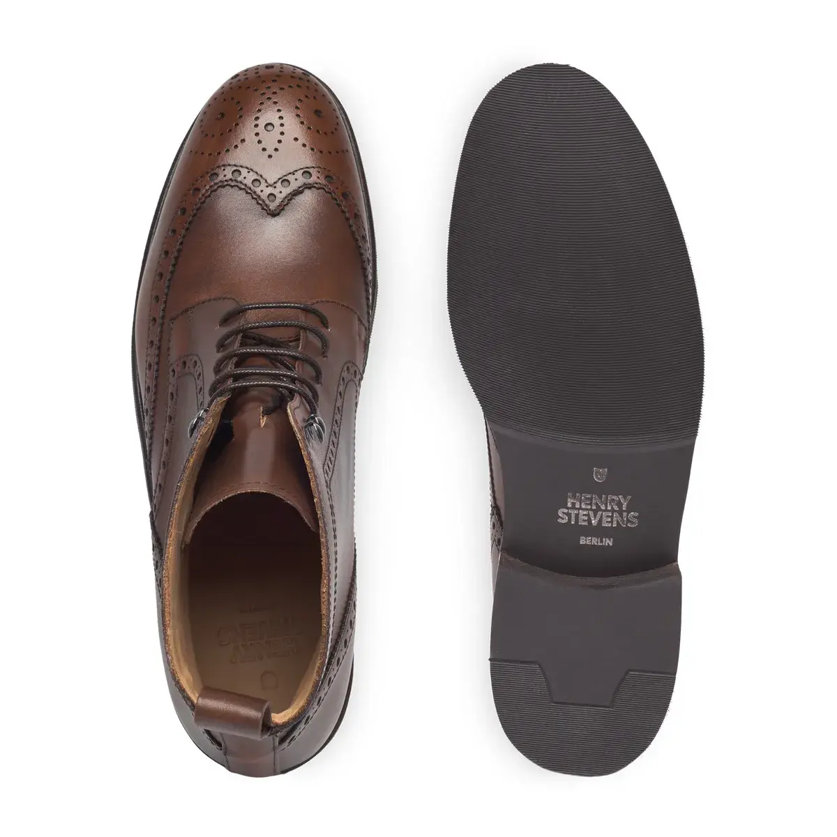 Klassische braune Leder Brogue Schnürstiefel