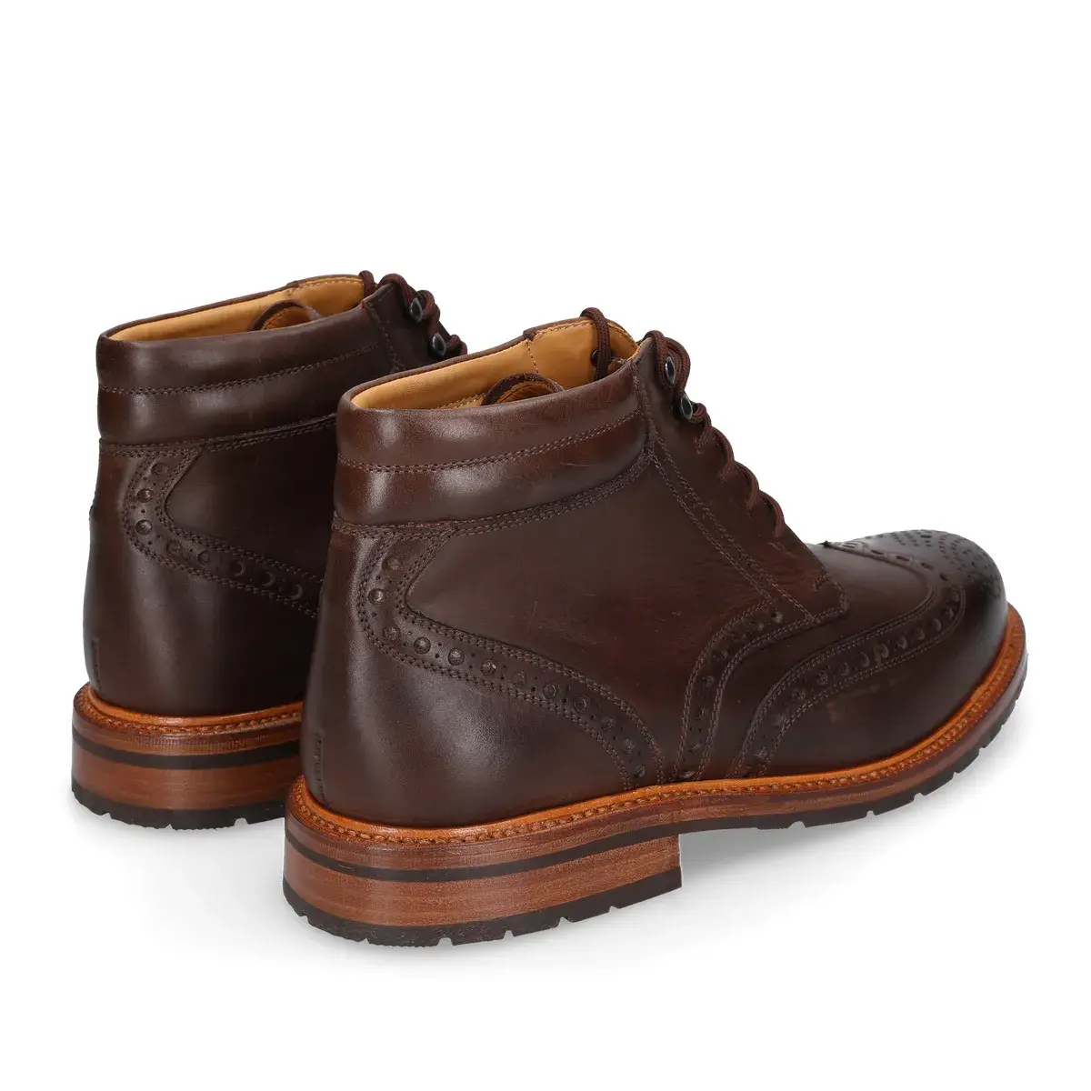Voll Brogue Leder Stiefeletten