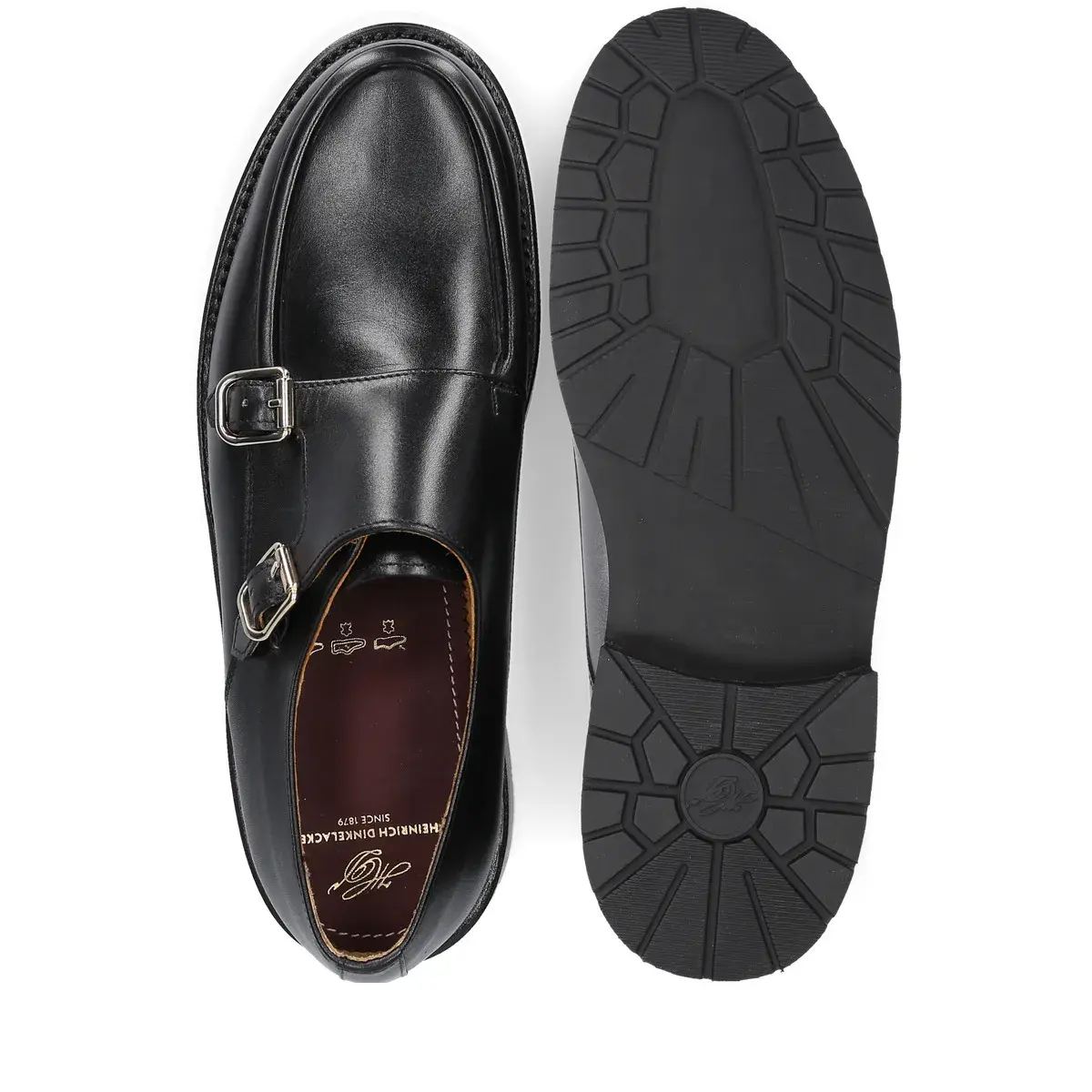Schwarze Doppel-Monk Loafer aus Leder
