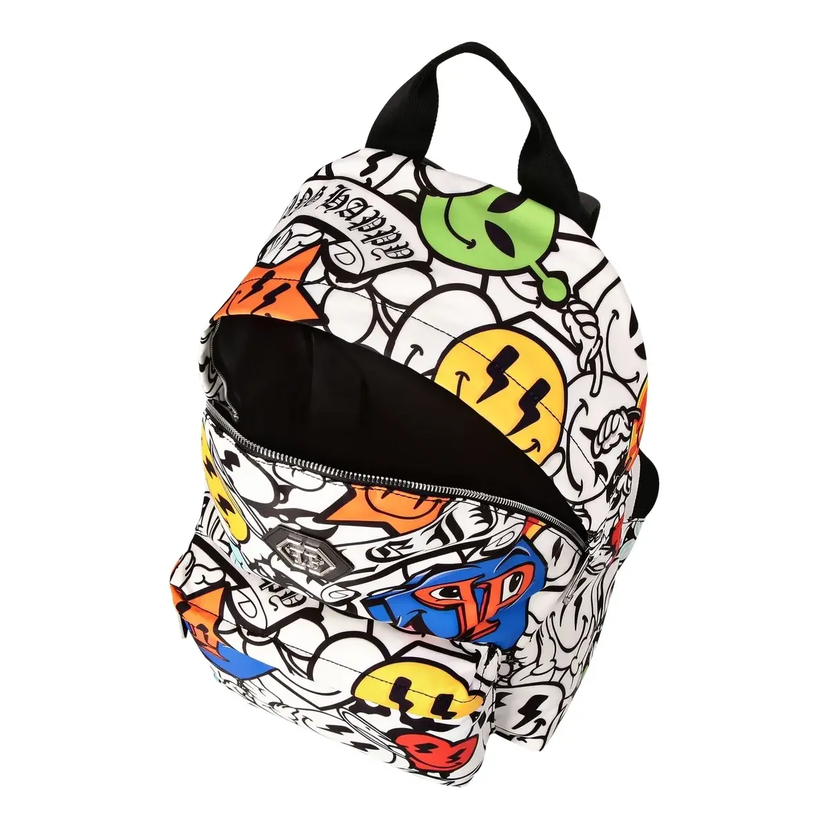 Rucksack aus Nylon mit Smile-Print