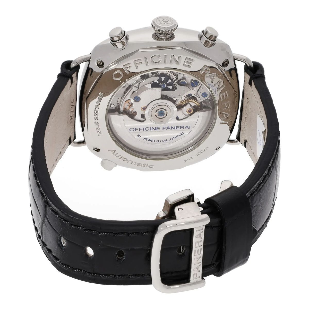 Schwarze Radiomir Rattrapante Chronograph Uhr