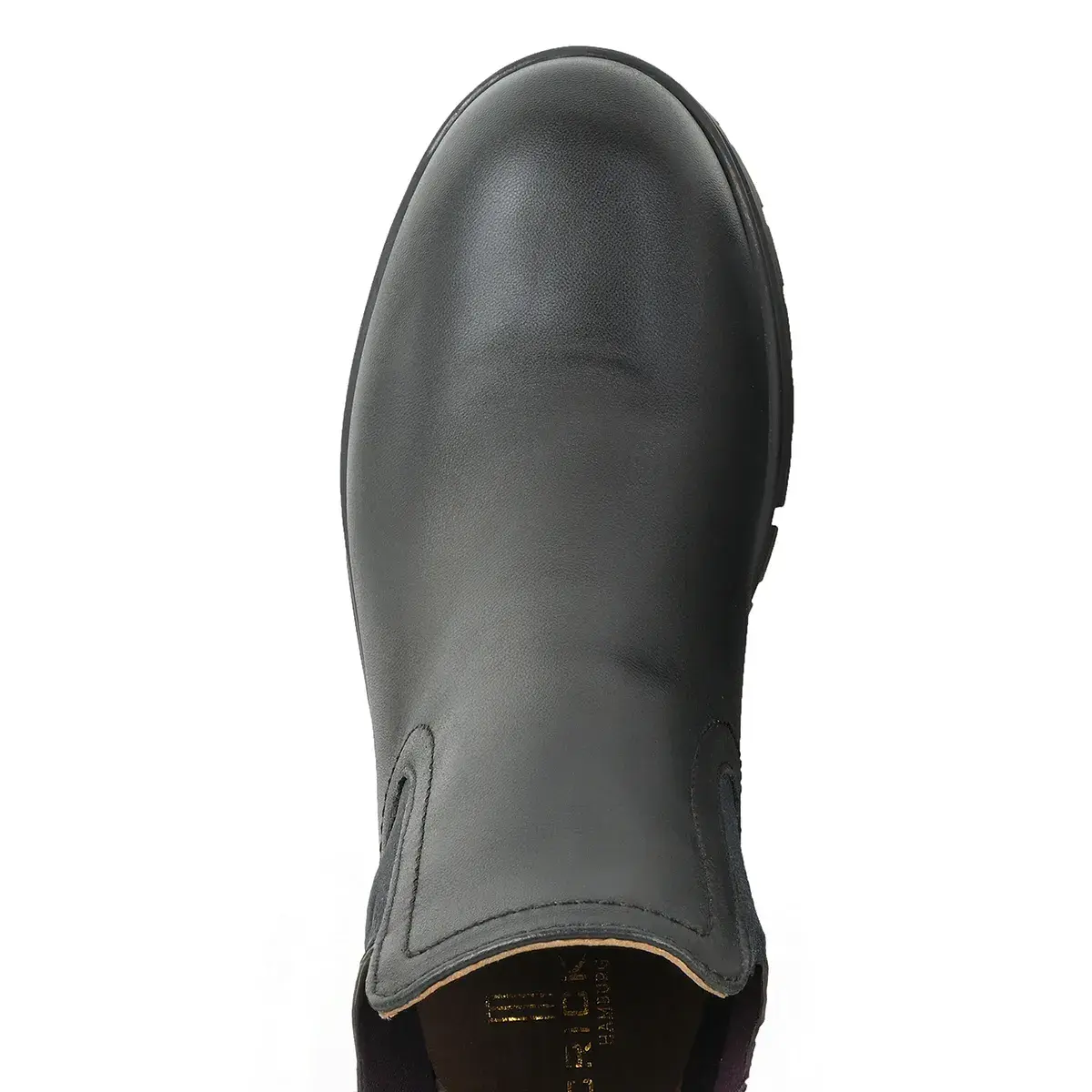 Schwarze Chelsea Boots aus Leder mit Profilsohle